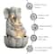 Glitzhome® 21.75" Zen-Style LED 2-Tier Elephant Outdoor Fountain